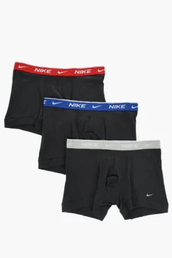 Set 3 Boxer in tinta Unita con Banda Elastica Logata>Nike Fashion
