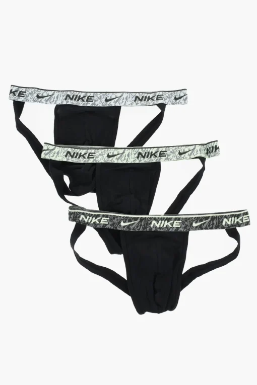 Outlet Set 3 Jockstrap in Cotone Stretch con Banda Elastica Logata Uomo Intimo