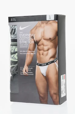 Outlet Set 3 Jockstrap in Cotone Stretch con Banda Elastica Logata Uomo Intimo