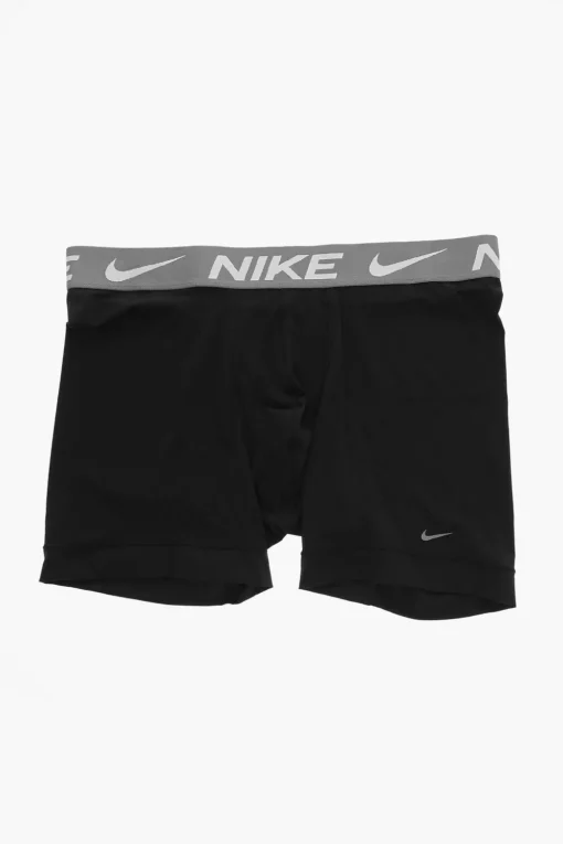 Outlet Set 2 Paia di Boxer con Banda Elastica a Contrasto in Vita Uomo Intimo