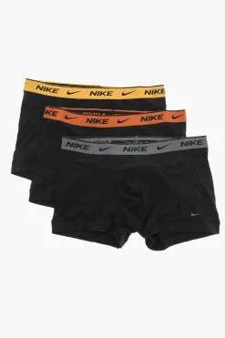 Outlet Set 3 Paia di Boxer in Cotone Stretch con Banda Logata Uomo Intimo