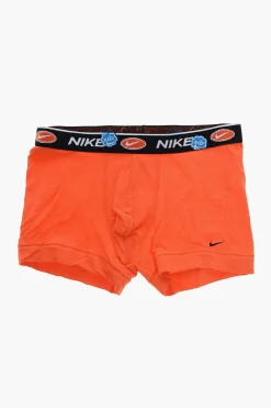 Discount Set 3 Paia di Boxer in Tinta Unita Ricamati Uomo Intimo