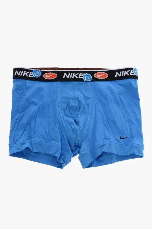 Discount Set 3 Paia di Boxer in Tinta Unita Ricamati Uomo Intimo