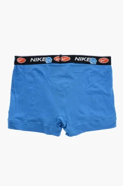 Discount Set 3 Paia di Boxer in Tinta Unita Ricamati Uomo Intimo