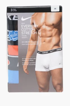 Discount Set 3 Paia di Boxer in Tinta Unita Ricamati Uomo Intimo