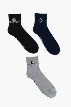 Set 3 Paia di Calzini in Tessuto Stretch con Dettagli a Contrasto>Converse New