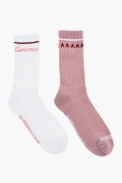 Best Set 2 Paia di Calzini Lunghi Bicolore con Dettagli a Contrasto Donna Intimo