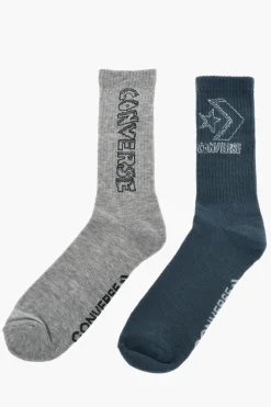 Set 2 Paia di Calzini Lunghi a Costine con Logo a Contrasto>Converse Hot