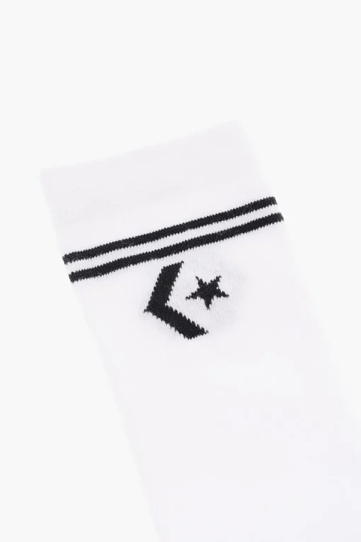 Set 2 Paia di Calzini Lunghi con Ricamo Logo a Contrasto>Converse Outlet