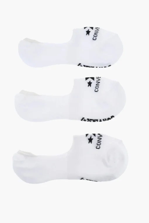 Clearance Set 3 Paia di Calzini Ultra Low in Tinta Unita con Logo a Contrasto Donna Intimo