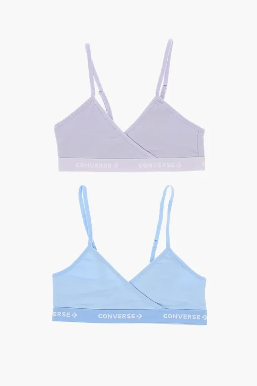 Sale Set 2 Paia di Reggiseni a Triangolo con Banda Logata Abbigliamento