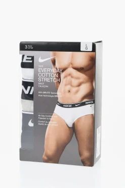 Set 3 Paia di Slip in Cotone Stretch con Banda Elastica Logata>Nike Fashion