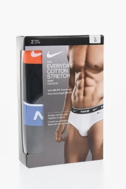 Set 2 Paia di Slip in Cotone Stretch Con Monogram>Nike Sale