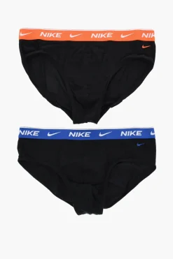 Set 2 Paia di Slip in Cotone Stretch Con Monogram>Nike Sale