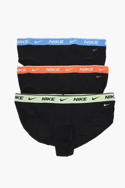 Sale Set 3 Paia di Slip in Cotone Stretch con Banda Elastica Logata Uomo Intimo