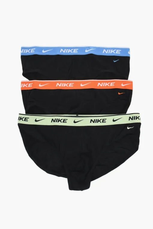 Sale Set 3 Paia di Slip in Cotone Stretch con Banda Elastica Logata Uomo Intimo