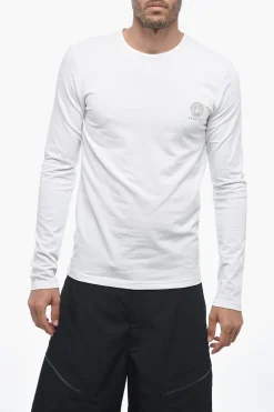 Best Set 2 Paia di T-shirt a Manica Lunga con Logo Effetto Dorato Uomo Intimo