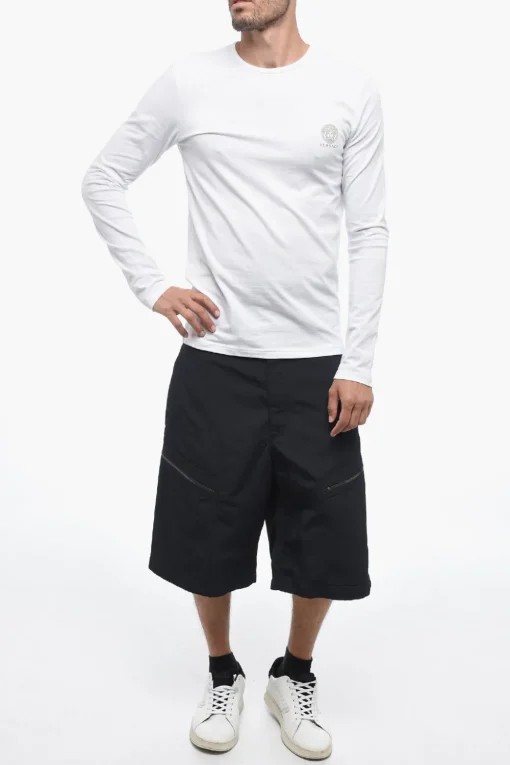 Best Set 2 Paia di T-shirt a Manica Lunga con Logo Effetto Dorato Uomo Intimo