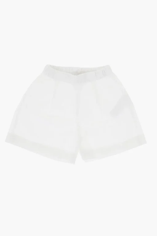Set 2 Pezzi Composto da Blusa a Righe e Shorts in Tinta Unita>il gufo Outlet