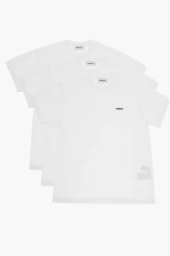 Set 3 T-Shirt in Tinta Unita con Logo Ricamato>Ambush Outlet