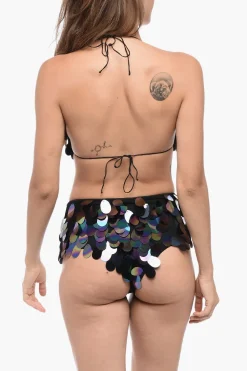 Best Set Bikini a Vita Alta con Paillettes Donna Costumi Da Bagno