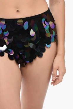 Best Set Bikini a Vita Alta con Paillettes Donna Costumi Da Bagno