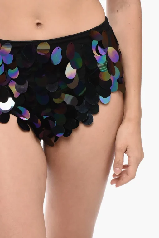 Best Set Bikini a Vita Alta con Paillettes Donna Costumi Da Bagno