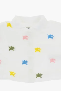 Set Camicia e Pantaloni in Cotone con Ricamo Logo All-Over></noscript>Burberry KIDS Fashion