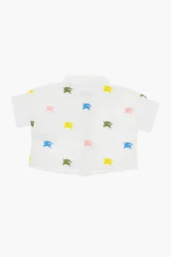 Set Camicia e Pantaloni in Cotone con Ricamo Logo All-Over></noscript>Burberry KIDS Fashion