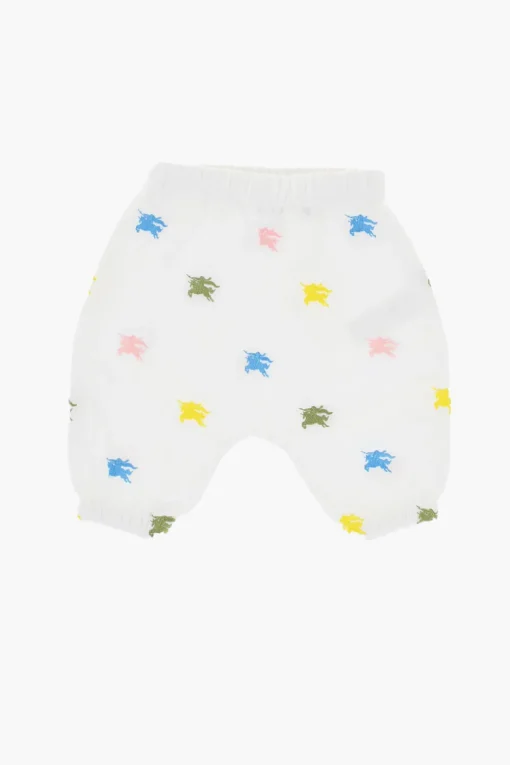 Set Camicia e Pantaloni in Cotone con Ricamo Logo All-Over>Burberry KIDS Fashion