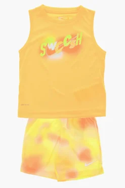 Sale Set Canotta Girocollo e Shorts Effetto Tie-Dye Bambino Abbigliamento