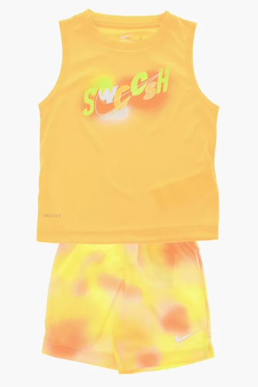 Sale Set Canotta Girocollo e Shorts Effetto Tie-Dye Bambino Abbigliamento