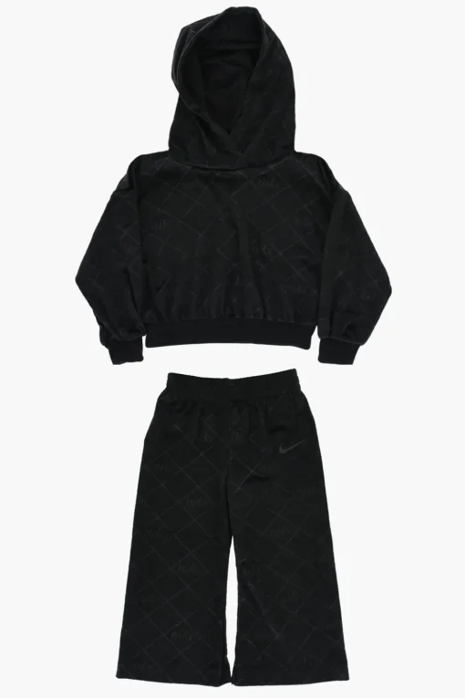 Clearance Set COZY Felpa Hoodie e Joggers In Velour Trapuntati Abbigliamento