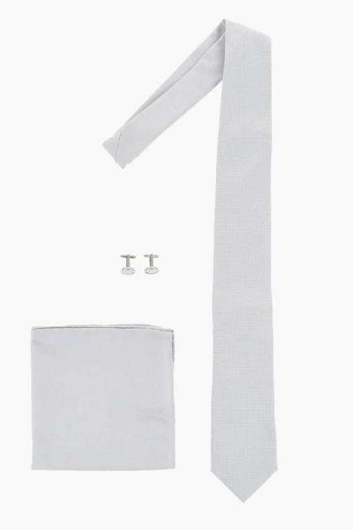 Set Cravatta-Gemelli-Pochette in Misto Seta>Corneliani Fashion
