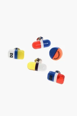 Online Set di 5 Spille Multicolor a Forma di Pillola Donna Gioielli