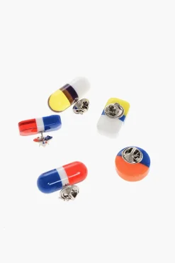Online Set di 5 Spille Multicolor a Forma di Pillola Donna Gioielli