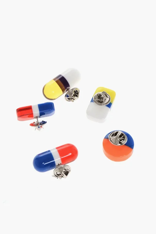 Online Set di 5 Spille Multicolor a Forma di Pillola Donna Gioielli