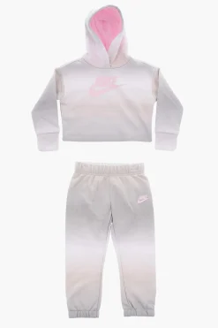 Set Felpa Crop e Joggers Sfumati in Cotone Garzato>Nike KIDS Fashion