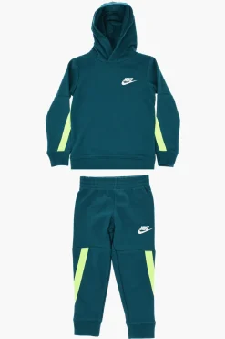 Discount Set Felpa e Joggers in Misto Cotone Garzato con Logo Stampato Bambino Abbigliamento