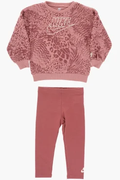 Set Felpa Girocollo a Fantasia Animalier e Leggings>Nike KIDS Clearance