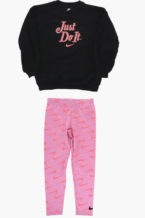 Set Felpa Girocollo e Leggings con Logo Stampato>Nike KIDS New