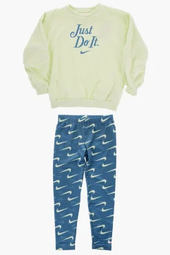 Online Set Felpa Girocollo e Leggings Con Logo All Over Abbigliamento