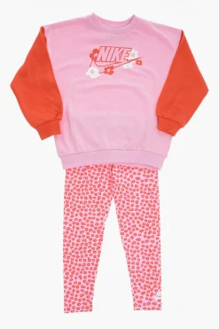 Set Felpa Girocollo e Leggings a Motivo Floreale>Nike KIDS Clearance