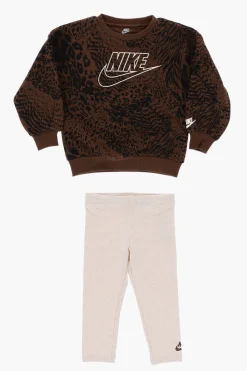 Set Felpa Girocollo in Stampa Animalier HOME SWOOSH e Leggings>Nike KIDS Discount