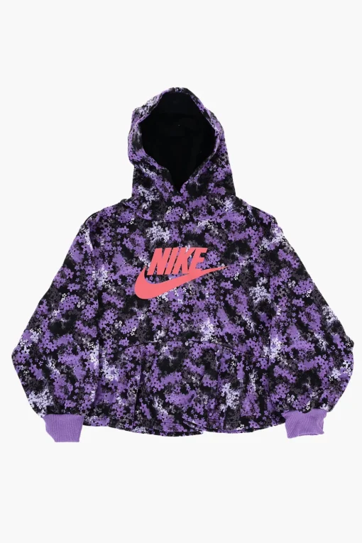 Set Felpa Hoodie a Fantasia Floreale Effetto Acid Wash e Leggings>Nike KIDS Hot