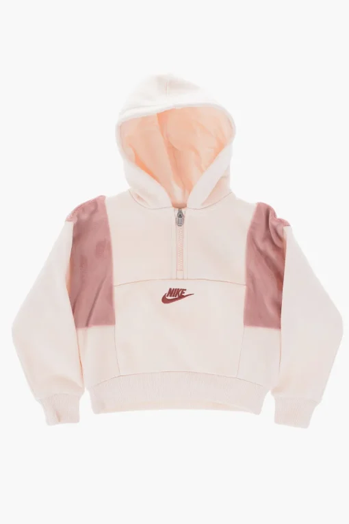 Online Set Felpa Hoodie a Mezza Zip e Joggers HOME SWOOSH HOME con Dettagli in Velour Abbigliamento