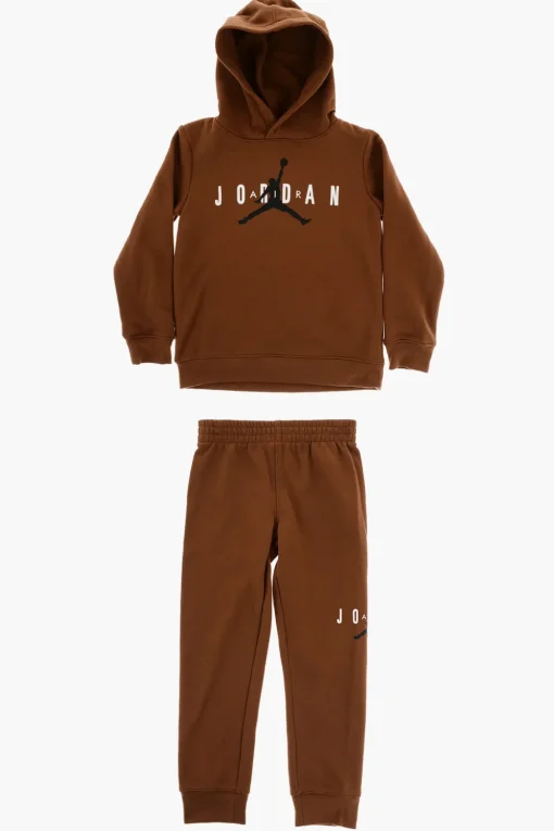 New Set Felpa Hoodie e Joggers in Tinta Unita con Interno Felpato Bambino Abbigliamento