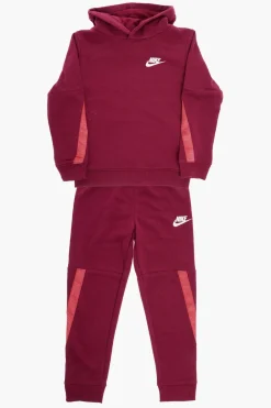 New Set Felpa Hoodie e Joggers Tape Fit con Bande Logate Bambino Abbigliamento