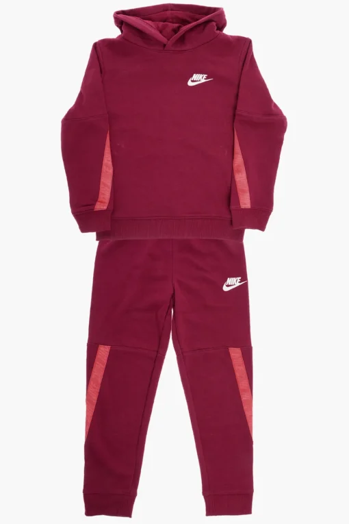 New Set Felpa Hoodie e Joggers Tape Fit con Bande Logate Bambino Abbigliamento