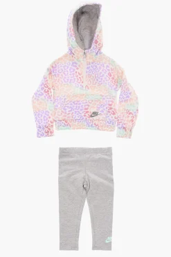 Set Felpa Mezza Zip Effetto Animalier e Leggings>Nike KIDS Outlet